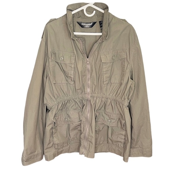 Norma Kamali military cargo cotton army elastic waist jacket size XXL - Picture 1 of 4